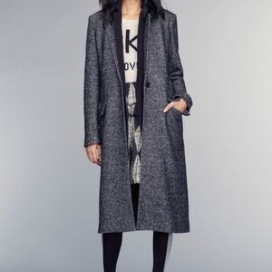 BANANA REPUBLIC TWEED ONE BUTTON LONG WOOL BLEND‎ COAT XS
